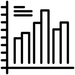 Fototapeta premium Bar chart icon for audit, business, website, application, printing, document, poster design, etc