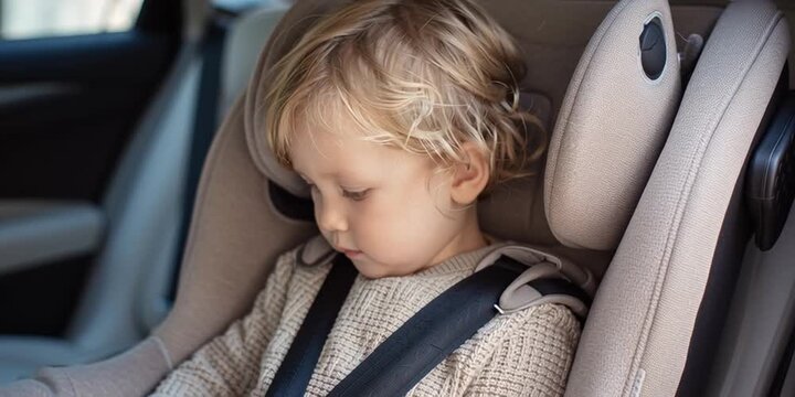 Child in Car Seat with Isofix Safety System