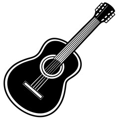 Fototapeta premium Minimal Guitar Silhouette Vector