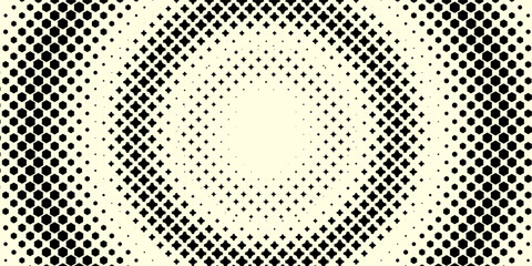 Abstract Halftone Pattern with Concentric Circles and Stars