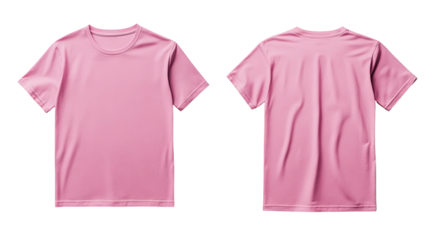 Front and back view of a light pink t-shirt