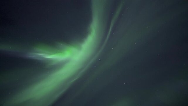 Bright auroral corona in the sky, real-time video
