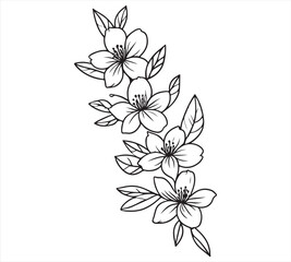 Obraz premium flower line Vector – Minimalist Black and White Wildlife Design 