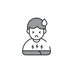 Abdominal Pain icon design with white background stock illustration