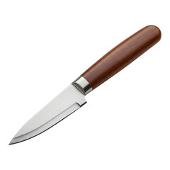 Compact chef knife with dark wooden handle, durable sharp blade for chopping, slicing and home cooking preparation
