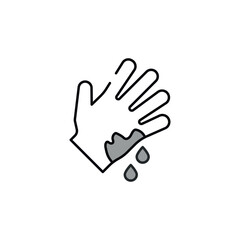 Wounded Hand icon design with white background stock illustration
