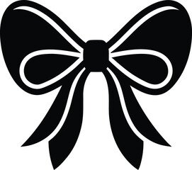 Classic christmas bow silhouette vector illustration