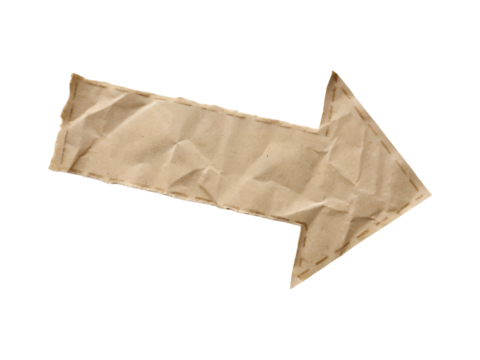 matte tape paper arrow sticker png image on transparent background