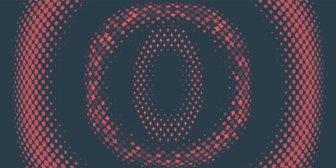 Abstract Halftone Pattern with Concentric Circles and Stars