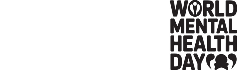 World Mental Health Awareness Day silhouette vector illustration