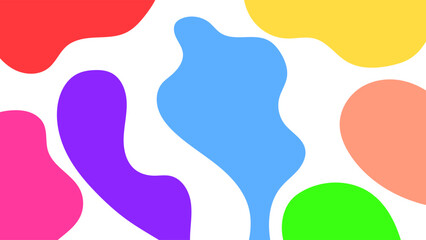ABSTRACT WHITE BACKGROUND WITH HAND DRAWN SHAPES COLORFUL FLAT DESIGN VECTOR TEMPLATE FOR WALLPAPER, COVER DESIGN