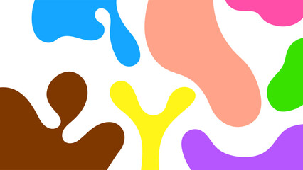 ABSTRACT WHITE BACKGROUND WITH HAND DRAWN SHAPES COLORFUL FLAT DESIGN VECTOR TEMPLATE FOR WALLPAPER, COVER DESIGN