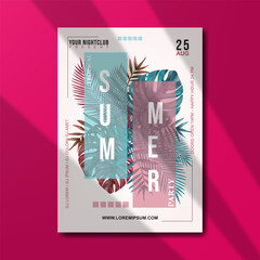 summer party vertical poster invitation template