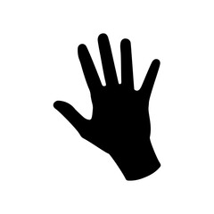 Fototapeta premium Man hand waving silhouette icon vector flat illustration on white background.