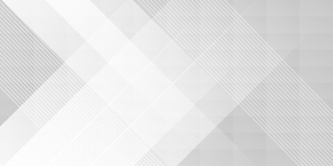  white geometric abstract background overlap layer on bright space with rounded rhomb effect decoration.