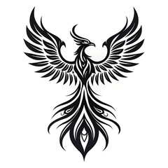  black eagle tattoo vector illustration .