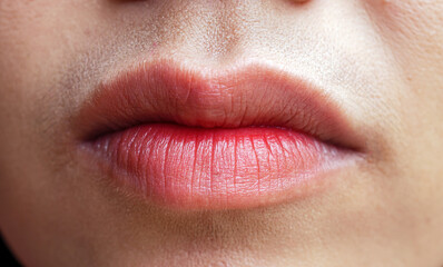 Sexy Mouth close-up. Beauty young woman Lips. lip filler injections. Fillers. Lip augmentation...