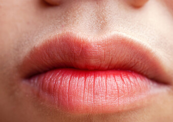 Obraz premium Sexy Mouth close-up. Beauty young woman Lips. lip filler injections. Fillers. Lip augmentation Beautiful Perfect Lips.