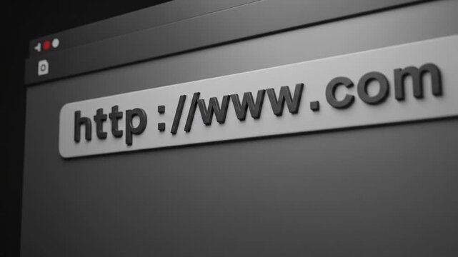 Typing HTTP Address with Cursor in Browser Computer Technology Concept