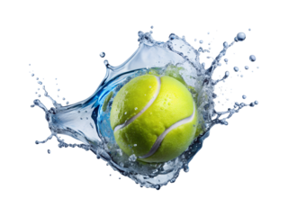 water splashes from a spinning tennis ball png image on transparent background