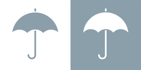 Umbrella icon. Symbol of rain or protection. Means of protection from the sun. Season or autumn pictogram. Attribute of bad weather or precipitation.