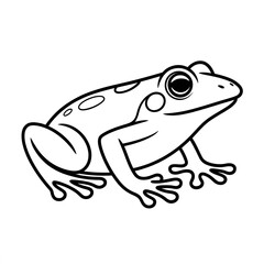 A black and white frog illustration vector style coloring page