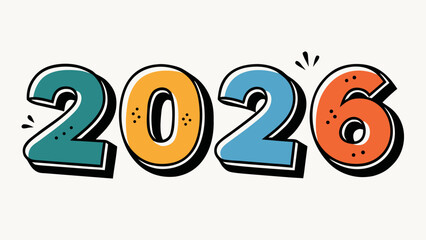 Colorful pack of 2026 New Year logo celebrations designs, templates , social media banners in white background vector illustration.