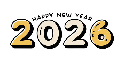 Pack of 2026 New Year logo celebrations designs, templates , social media banners in white background vector illustration.