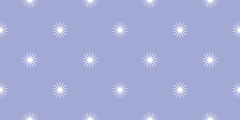 Minimal seamless pattern with white stars on blue in tidy polka dot layout.
