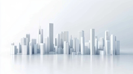 Fototapeta premium white city scape with skyscraper