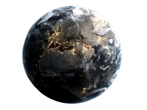 World on Transparent Background