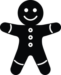 Happy gingerbread man silhouette vector illustration