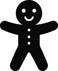 Happy gingerbread man silhouette vector graphic