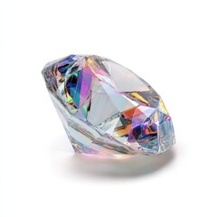 Sparkling Rainbow Diamond Gemstone Precious Jewel Iridescent Facets Close Up