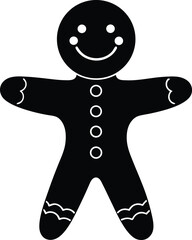 Simple gingerbread man silhouette vector graphic