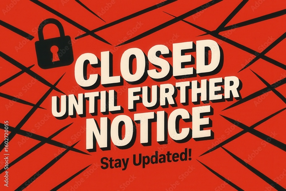 Poster bold red graphic featuring the text 