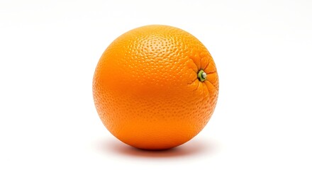 Fresh and Vibrant Citrus Fruit: Close-up of a Bright Orange Isolated on a Clean White Backdrop.