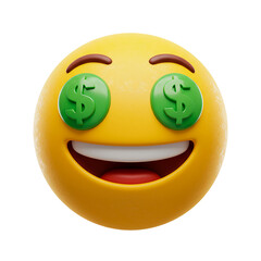 yellow emoji with dollar sign eyes