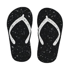 Pink rubber flip-flops, a perfect pair of summer beach footwear isolated on a white background