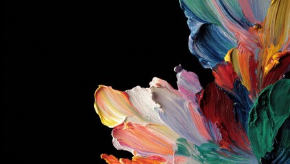 Abstract painting, vibrant colors, thick impasto strokes