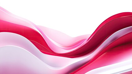 Abstract, flowing curves of vibrant pink and white
