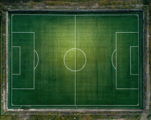 High-angle view of a soccer field (2)
