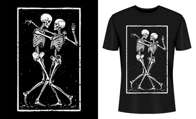 Dancing Skeleton Halloween T-shirt Design