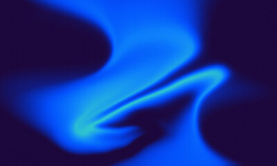 A vibrant blue abstract background with flowing smoke, light, and wave-like motion creates an...