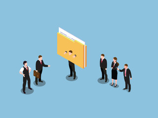 Hidden Information or Confidential Data 3d isometric vector illustration