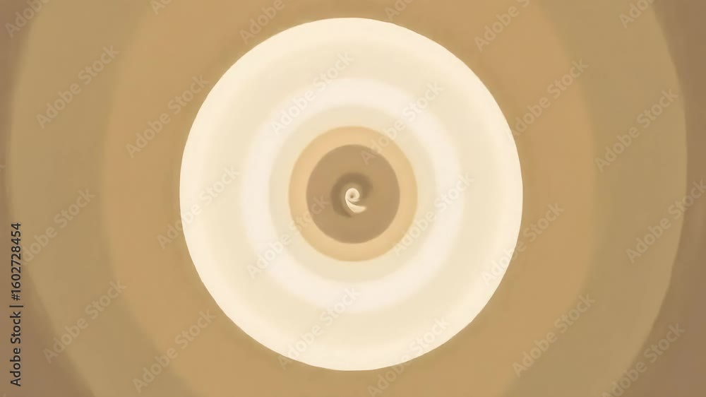 Poster abstract circular pattern with concentric rings in warm beige tones, creating a soothing visual effe