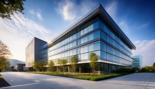 modern office building with sleek exterior design