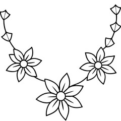 Obraz premium Simple Petal Garland Outline