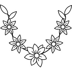 Obraz premium Simple Petal Garland Outline