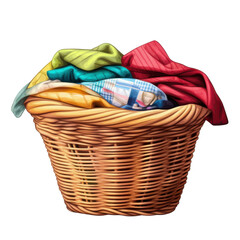 Basket of Clothes isolated on transparent background